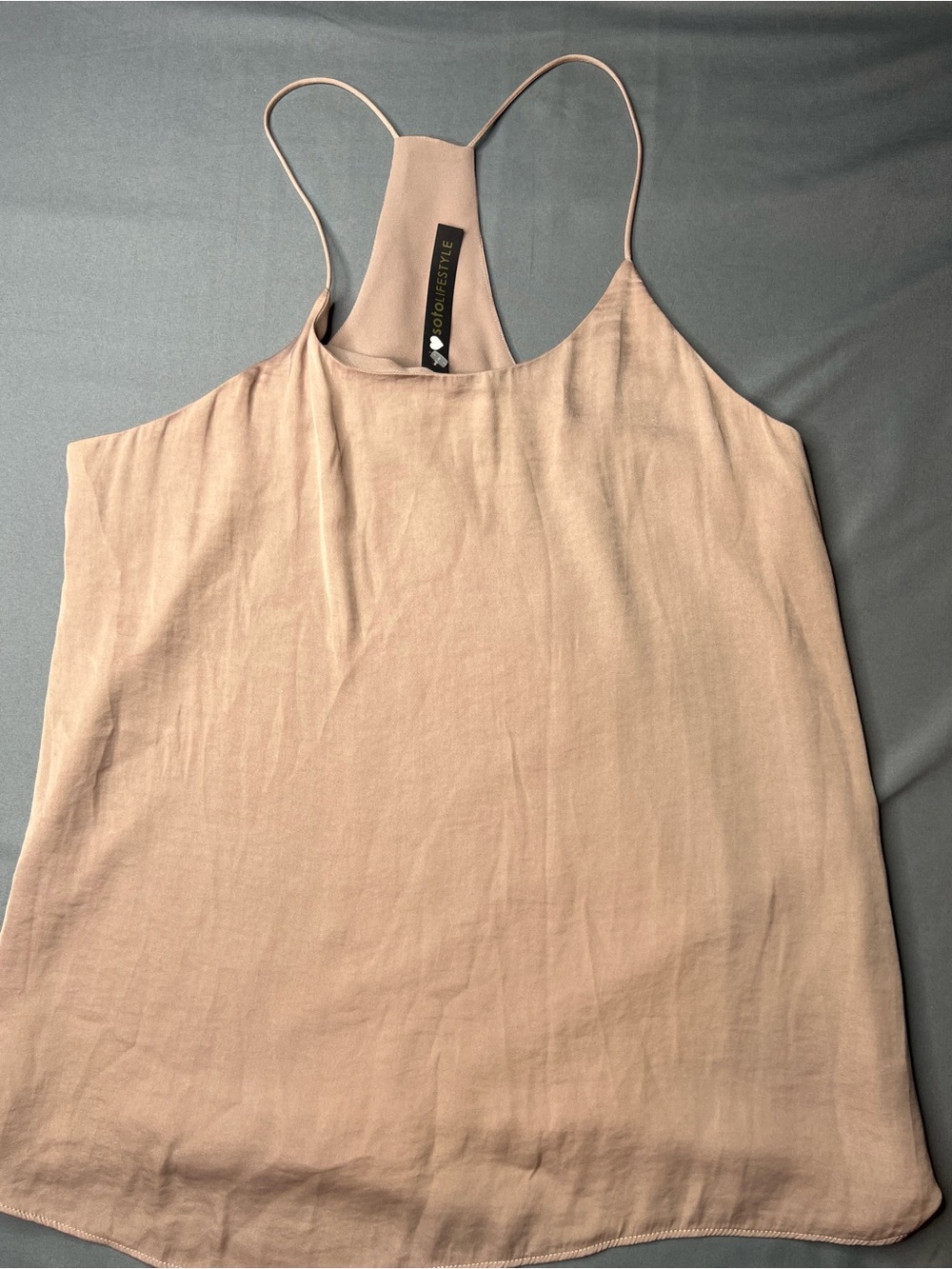 Naked Zebra Nude Racerback Tank Top Size Small | Fully Lined NWT